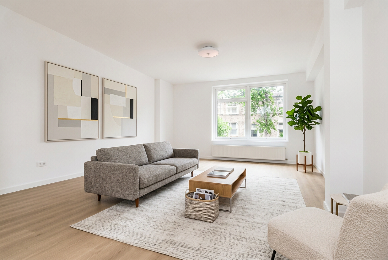 Virtual staging · Scandinavian after AI enhancement